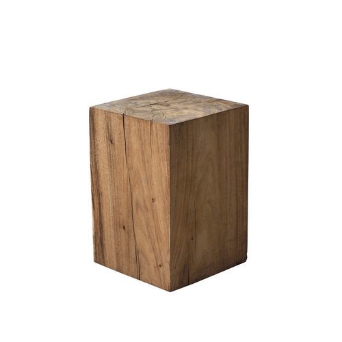 Contemporary side table - Suar - Il Giardino di Legno - oiled wood / oiled wood base / square