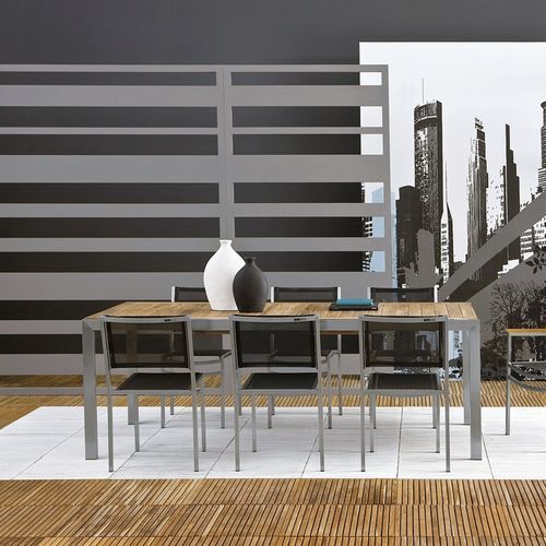 Contemporary dining table - Adamas - Il Giardino di Legno - teak / teak base / rectangular