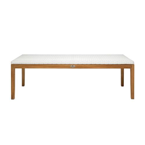 Contemporary coffee table - Fiji - Il Giardino di Legno - resin wicker / teak base / rectangular