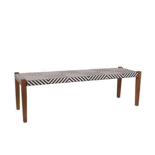 Contemporary upholstered bench - Cinema d’été - Il Giardino di Legno - rattan / teak base / teak