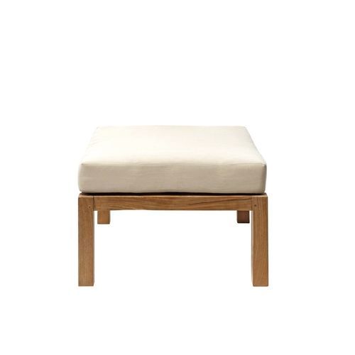 Contemporary ottoman - Venezia - Il Giardino di Legno - fabric / teak / square