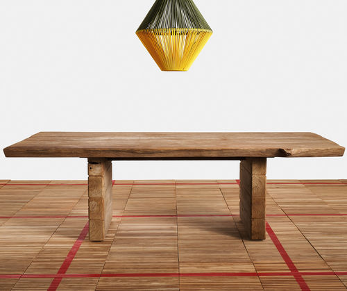 Contemporary dining table - Stratos - Il Giardino di Legno - teak / teak base / rectangular