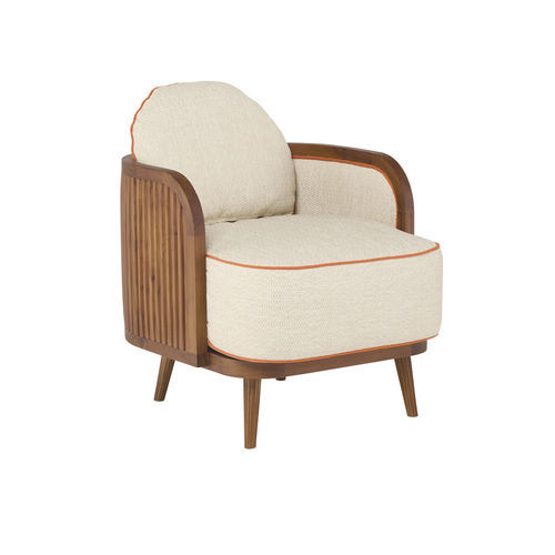Design armchair - GRIS03C1 - Il Giardino di Legno - fabric / teak / upholstered