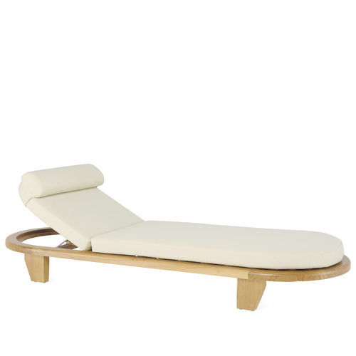 Classic sun lounger - OUTL0580 - Il Giardino di Legno - fabric / teak / 1-person