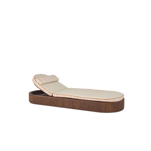 Design sun lounger - GRIS0582 - Il Giardino di Legno - fabric / teak / commercial