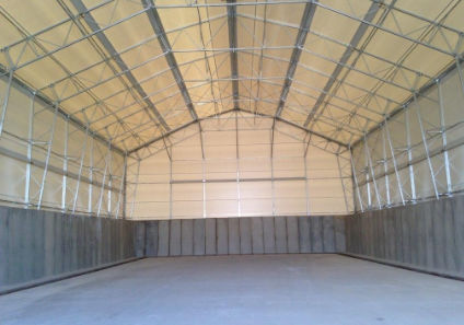 Metal frame tensile structure - BIOMASS STORAGE FACILITIES - Toro Shelters - roof / with PVC membrane