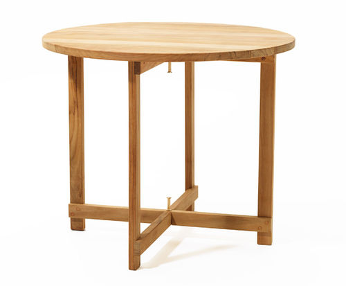 Contemporary side table - KRYSS - Skargaarden - teak / round / home