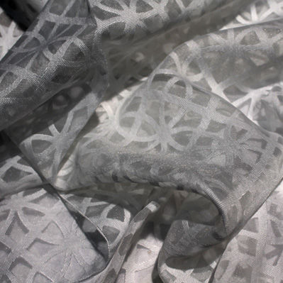 Patterned sheer curtain fabric - DEVORE' GEOMETRICO - Foresti Home Collection Group srl - linen / viscose / polyester