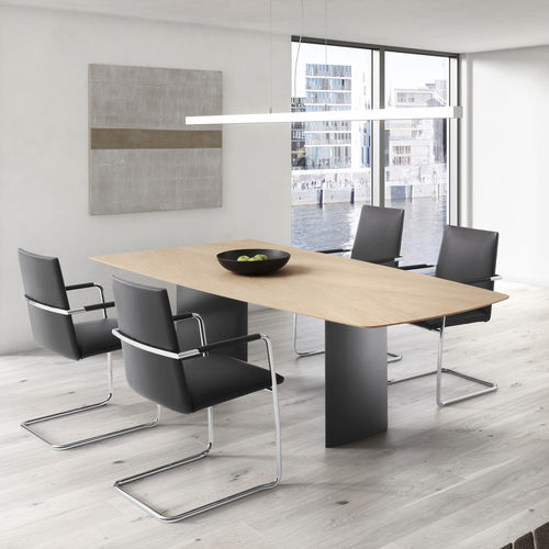 Contemporary conference chair - .LEPTOS - Spiegels - indoor / leather / polished aluminum