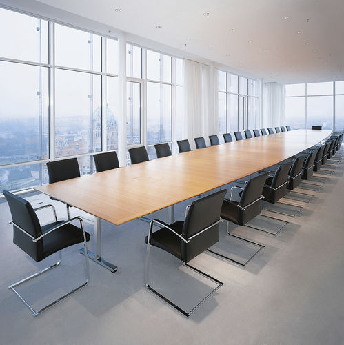 Contemporary conference table - .INTRA - Spiegels - wooden / metal base ...