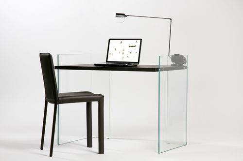 Contemporary desk - ZEN 8 : SCRIBE - ADENTRO - oak / glass