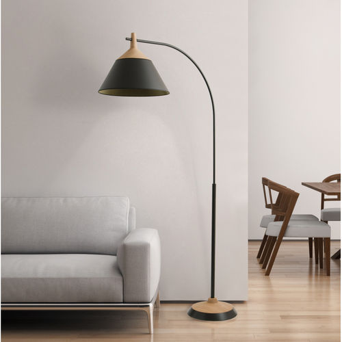 Floor-standing lamp - OLGO - FLAM ET LUCE LUMINAIRES - wooden ...