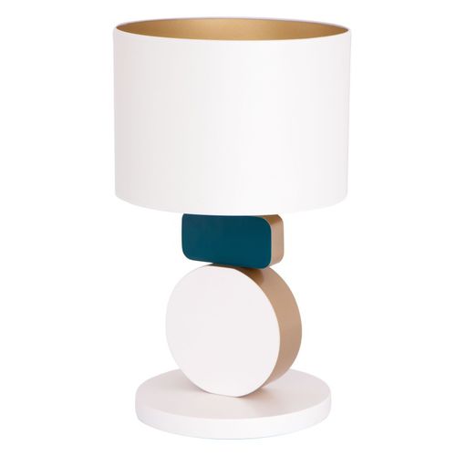 Table lamp - EQUILIBRIUM - FLAM ET LUCE LUMINAIRES - fabric / lacquered wood / contemporary