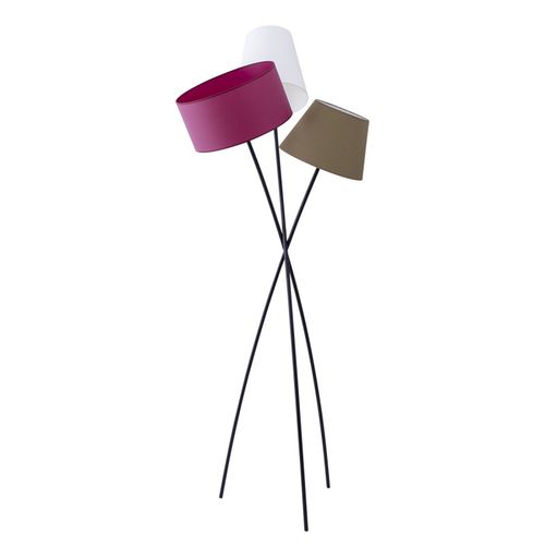 Floor-standing lamp - LMP TRILOGIE - FLAM ET LUCE LUMINAIRES - metal / fabric / contemporary