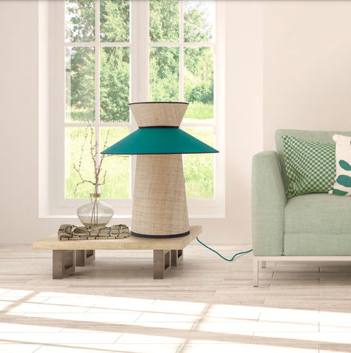 Table lamp - LINDA GM - FLAM ET LUCE LUMINAIRES - fabric / contemporary / corded