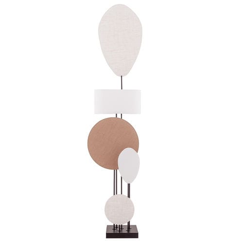 Floor-standing lamp - LMP TOTEM 6 - FLAM ET LUCE LUMINAIRES - metal / fabric / contemporary
