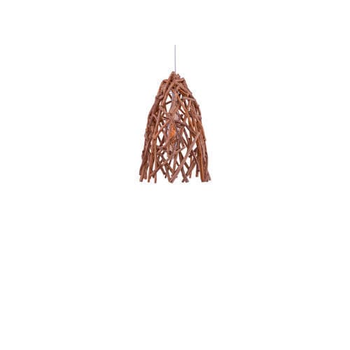 Pendant lamp - RIVA PM - FLAM ET LUCE LUMINAIRES - metal / ceramic / wood