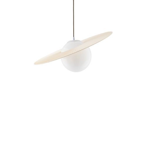 Pendant lamp - SUSP. SATURNE - FLAM ET LUCE LUMINAIRES - opal / glass / contemporary
