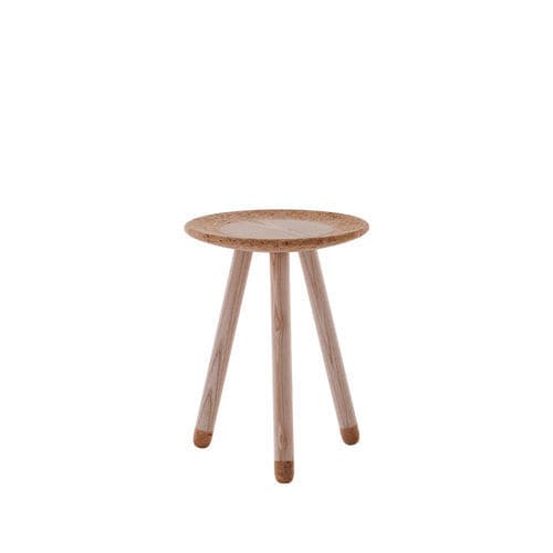 Contemporary coffee table - MEZZA 4636 - FLAM ET LUCE LUMINAIRES - wooden / wooden base / round
