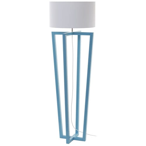 Floor-standing lamp - LAK - FLAM ET LUCE LUMINAIRES - wooden / fabric / contemporary