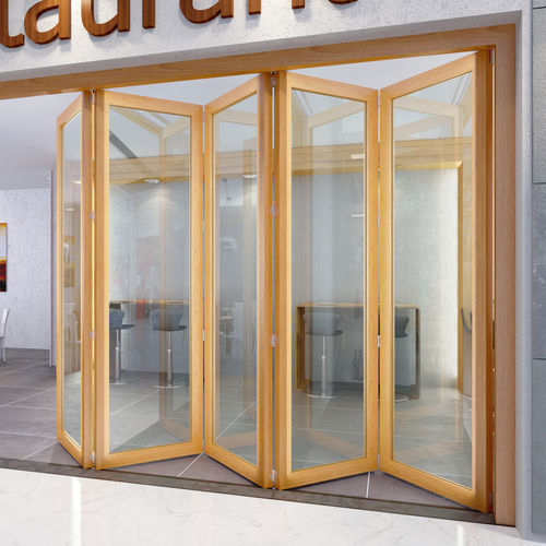 Aluminum sliding system - OPENTEC FWF100 - MANTION SAS - glass door / concealed runner / folding