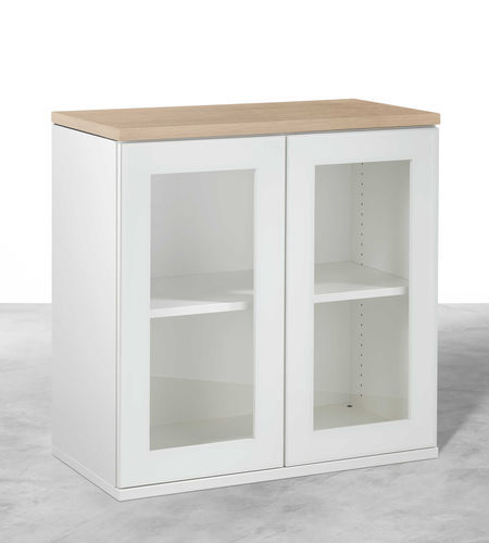 Contemporary display cabinet - Hund Möbelwerke - free-standing / wooden / glass