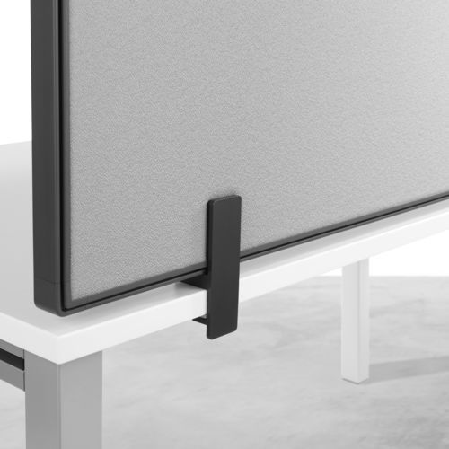 Desk mounted office divider - Hund Möbelwerke - fabric / aluminum / modular