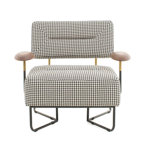 Contemporary armchair - QT - STELLAR WORKS - solid wood / steel / sled base