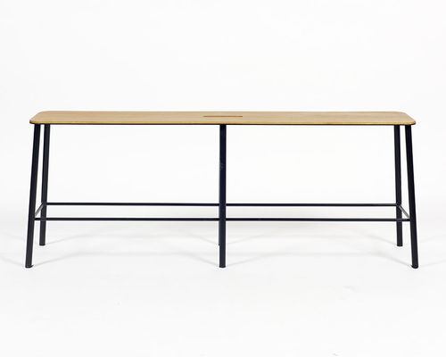 Contemporary bench - ADAM - FRAMA - wooden / steel / leather