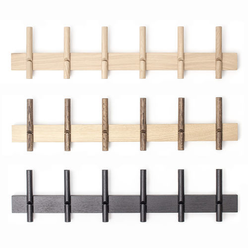 Wall-mounted coat rack - Reces - WEDOWOOD - contemporary / oak / black