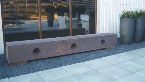 Contemporary garden bench - GAMMA - THORS DESIGN - wooden