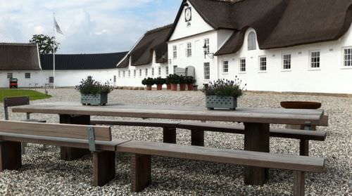 Contemporary table and chair set - THORS DESIGN - garden / steel / wooden