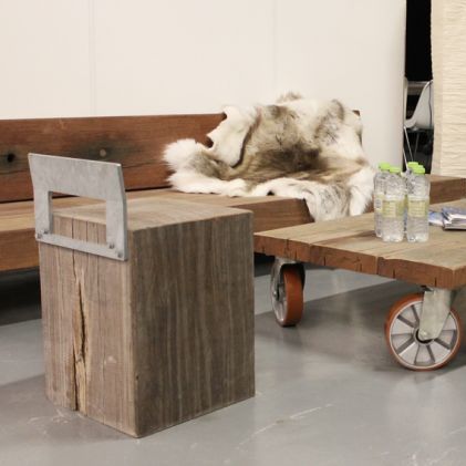 Contemporary stool - CUBE - THORS DESIGN - wooden / central base