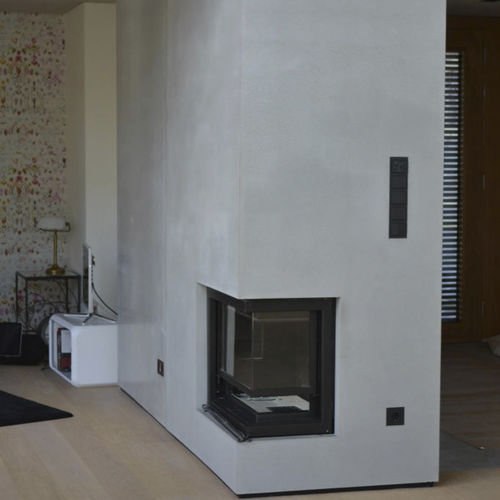 Contemporary fireplace surround - Stayconcrete - concrete / 3-sided