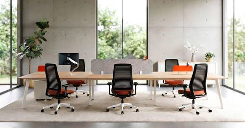 Bench desk system - CONNECT - König Neurath - free-standing / multiplace / contemporary