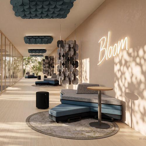 PET room divider - BLOOM - König Neurath - for open plan areas / for workspace / for meeting space