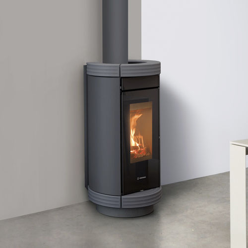 Wood heating stove - DORICA METALCOLOR - THERMOROSSI - 5 kW...10 kW / 10 kW...20 kW / floor-mounted