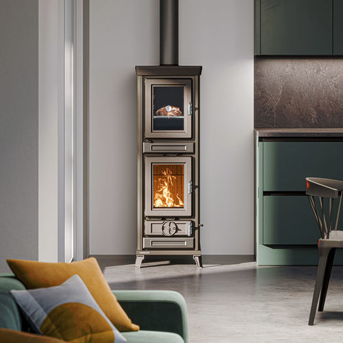 Wood heating stove - Agnese EVO Easy - THERMOROSSI - floor-mounted / contemporary / cast iron