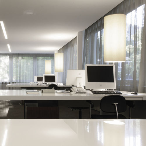 Desk lamp - LA BELLA - Sattler GmbH - aluminum / canvas / contemporary