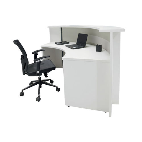 Semicircular reception desk - OVAL  - SOLENNE OFFICE FURNITURE - wooden / metal