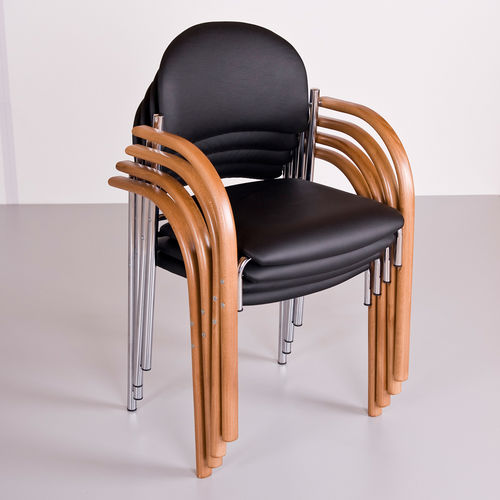 Contemporary conference chair - BIBIANA - KODRETA furniture, s.r.o. - indoor / leather / solid wood