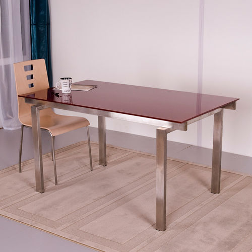 Contemporary dining table - ORLANDO - KODRETA furniture, s.r.o. - metal / brushed stainless steel / wenge