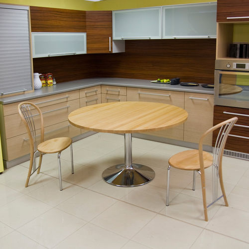 Contemporary dining table - MARINO - KODRETA furniture, s.r.o. - wooden / metal base / round