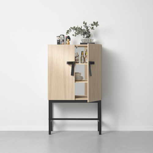 Sideboard with long legs - THE BOW - A 2 designers - contemporary / oak