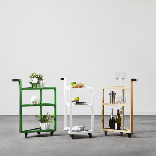 Home service trolley - MOVE - A 2 designers - oak / MDF / painted wood
