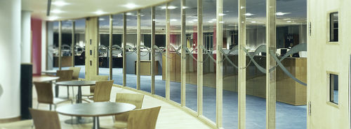 Removable partition - ECO - planet partitioning - glazed / commercial / curved