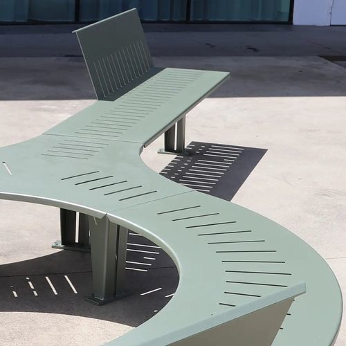 Contemporary public bench - IMAGINE - ACCENTURBA - thermo-lacquered steel / without backrest / without armrests