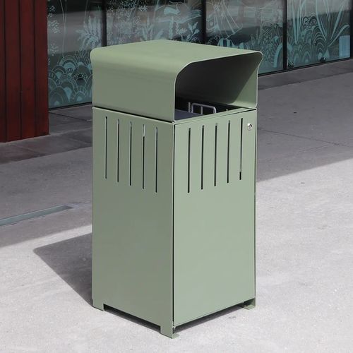 Public trash can - IMAGINE - ACCENTURBA - thermo-lacquered steel / with lid / outdoor