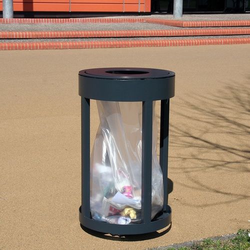 Public trash bag holder - JACK - ACCENTURBA - floor-mounted / thermo-lacquered steel / outdoor