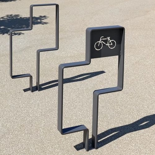 Floor-mounted bike stand - AZIMUT : AV013 - ACCENTURBA - thermo-lacquered steel / commercial / for public space